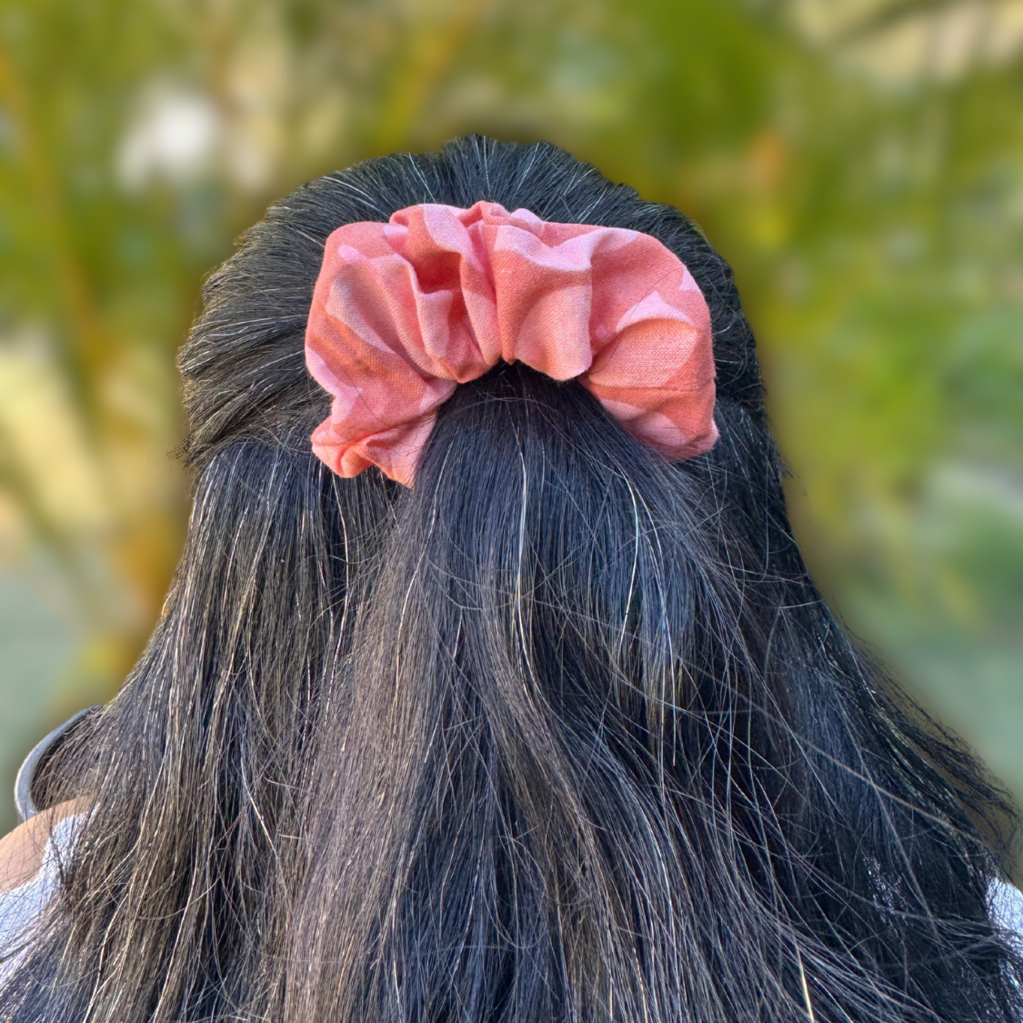 Peach Anthurium Teenie Scrunchie